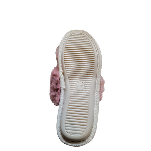 Women's Paris Crossband Fur Slide Slippers-Stars Above Blush-XL 11/12 - Picture 4 of 4